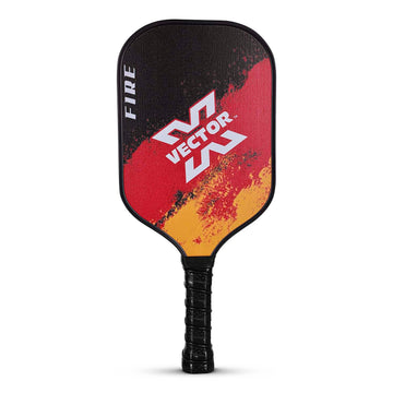 Vector X FIRE Pickle Bat, Lightweight Carbon Fiber Material, Face Honeycomb Composite Core Paddle Low Edge Guard, Durable, Lightweight Pickleball Racket (1 Racket+ 2 Pickle Ball+Carry Bag)