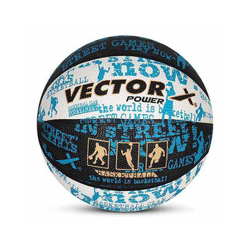 Vector X Power Rubber Moulded Indoor/Outdoor Basketball with Butyl Bladder|(Suitable for Practice/Match/Training) + Free Air Needle