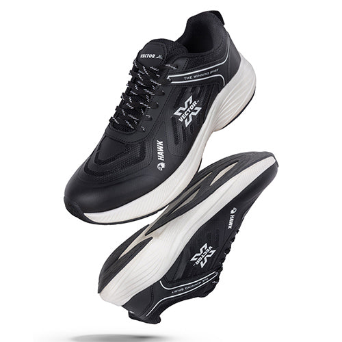 Vector X Hawk Running Court Shoes with Elegant Style TPU Upper|EVA Phylon Rubber Outsole, Lightweight & Comfort Indoor Outdoor Sports Shoe for Boys Men Women