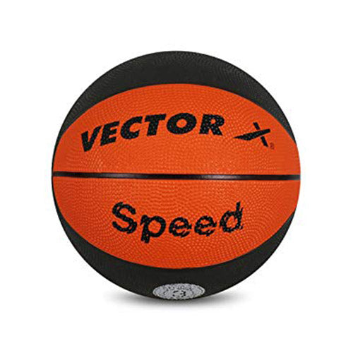 Vector X 8 Panel Speed Rubber Moulded Indoor/Outdoor Basketball with Butyl Bladder (Suitable for Practice/Match/Training) + Free Air Needle