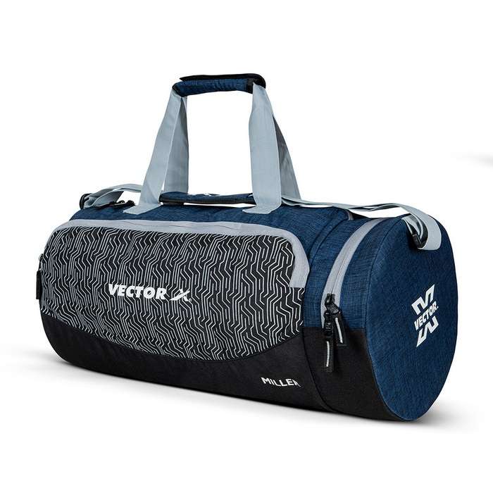 Vector X Miller Gym Bag for Women & Men, Sports Travel Duffel Bag Workout Bag Unisex | Water Resistant | Adjustable Shoulder Strap | Fitness Workout Carry Bag with Multiple Pockets