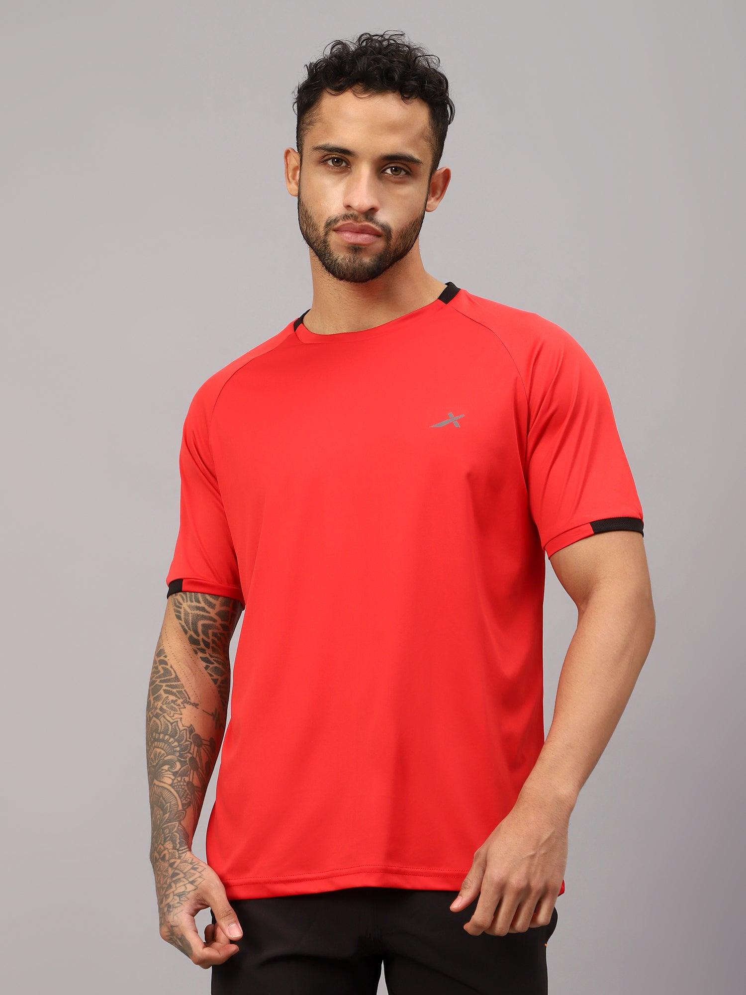 Vector X Mens Wear Polyester Solid Round Neck Half Sleeves T-shirt For