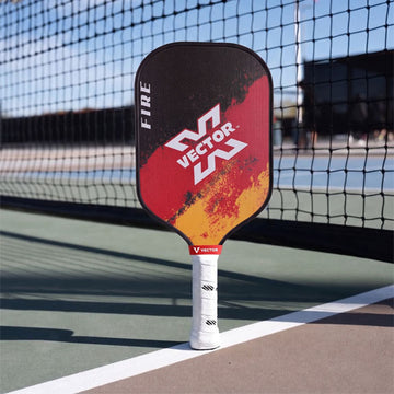 Vector X FIRE Pickleball Paddle Carbon Fiber Face with Honeycomb Composite Core | Lightweight Durable Pickleball Racket with Anti-Slip Grip for Training & Competitive Play