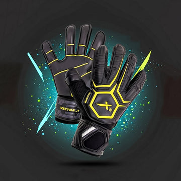 Vector X Goal Stopper Goalkeeper Gloves with 4mm Latex Palm | High Grip Football Goalkeeping Gloves for Training & Match Play