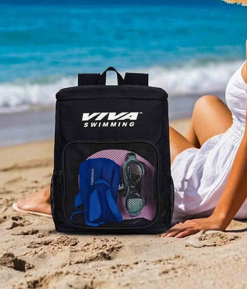 Viva Swimming Marine Kit Bag for Men/Women/Kids Accessories Goggle Cap Kickboard Water Proof with Compartments Big Mesh Water Proof Backpack for Swimming, Gym, Workout Gear & Travel Backpack