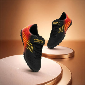 Vector X Kids Warrior Futsal Football Shoes for Boys | Lightweight Turf & Indoor Soccer Shoes with Rubber Grip Sole