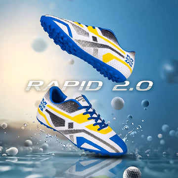 Vector X Rapid 2.0 Football Shoes for Men & Boys – 3D Texture Upper, Double Colour TPU Sole, Turf & Futsal Soccer Shoes