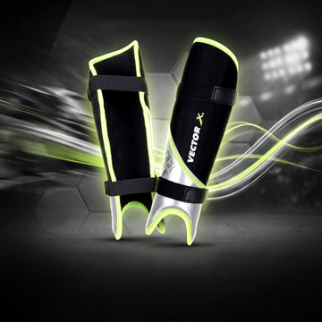 Vector X Knock Out Hockey Shin Guard with Ankle Protection | Lightweight Ergonomic Hockey Leg Guards for Training & Match Play