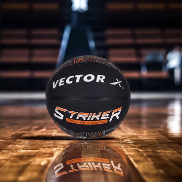 Vector X Striker Basketball Size 7 Rubber Moulded Indoor Outdoor Game Ball with Needle | High Grip Training & Match Basketball for Men and Adults